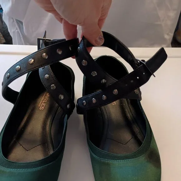 charles by Charles David Womens Vintage Wrap Satin Flats - Picture 2 of 5